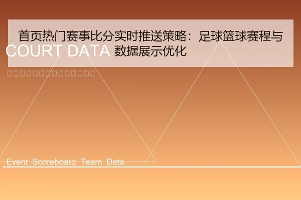 首页热门赛事比分实时推送策略：足球篮球赛程与数据展示优化